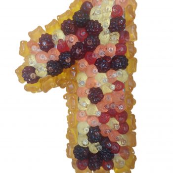 Zahl 1 Fruchtgummi Torte